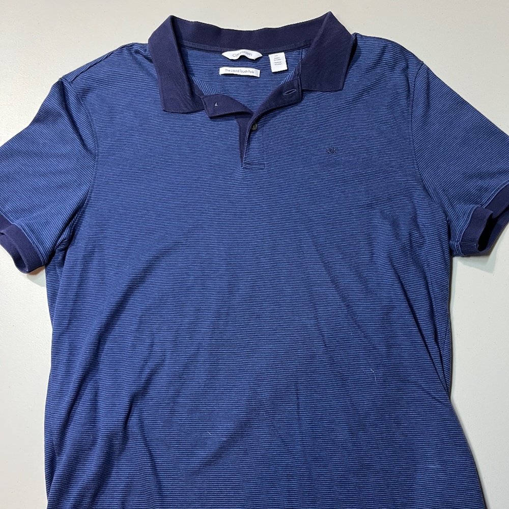 Calvin Klein men’s polo shirt, navy blue, size Large